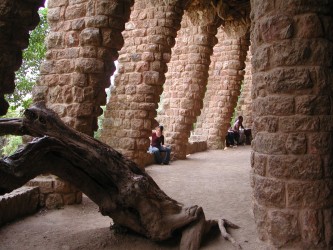 Tree stump and pillars