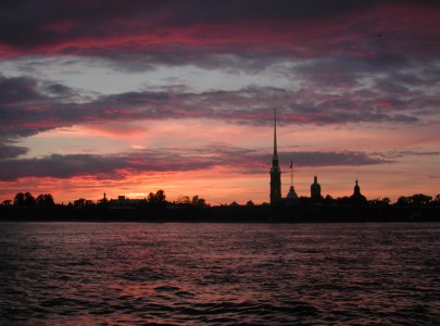Sunset view of Peter and Paul Fortress