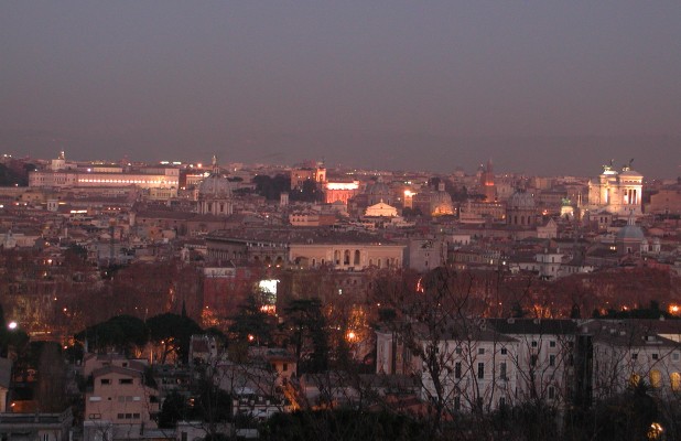 Rome at dusk viewed from Gianicolo