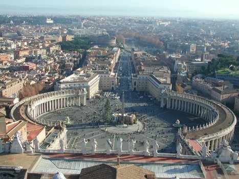 view of Rome from the cupola of San Pietro