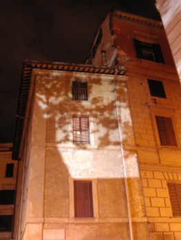 reflection on a wall near Teatro di Marcello